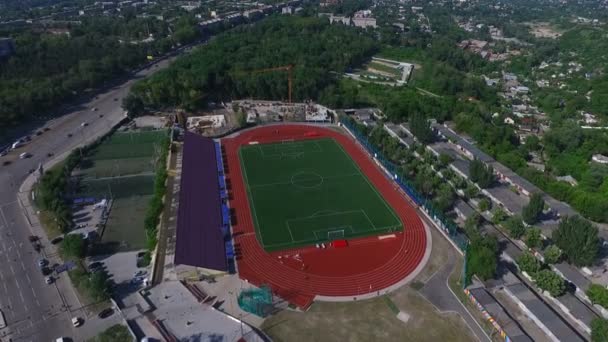 Campo Calcio Gioco Calcio Vista Aerea — Video Stock