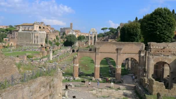 Vista Panorâmica Fórum Romano Itália Roma — Vídeo de Stock