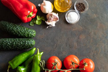 Endülüs Gazpacho Taze domates ve diğer sebzeler