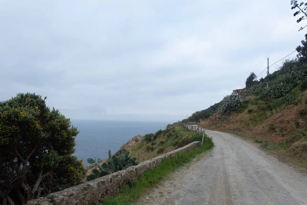 Dirt Road Next Mediterranean Sea Ceuta — Stock Photo, Image