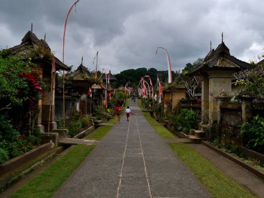 Penglipuran köyü bulutlu bir günde, Bali, Endonezya