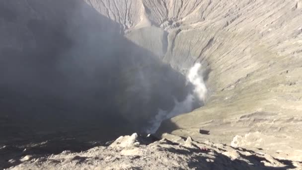 Kaldera Wulkanu Bromo Jego Grzbiet Wyspa Java Indonezja — Wideo stockowe