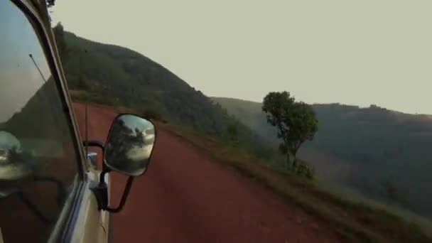 Road Dirigindo Direção Floresta Impenetrável Bwindi Uganda — Vídeo de Stock