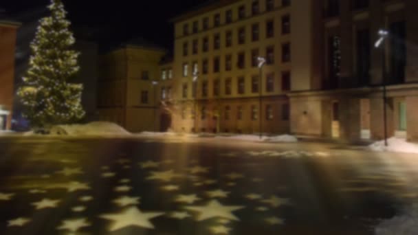 Vrolijke Kerstgroeten Achtergrond Een Beroemd Plein Innsbruck — Stockvideo