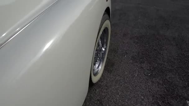 Řím Itálie Listopadu 2019 Closeup Spinning Wheel Triumph Tr3A 1959 — Stock video