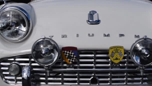 Рим Італія Листопада 2019 Closeup Front Triumph Tr3A 1959 — стокове відео