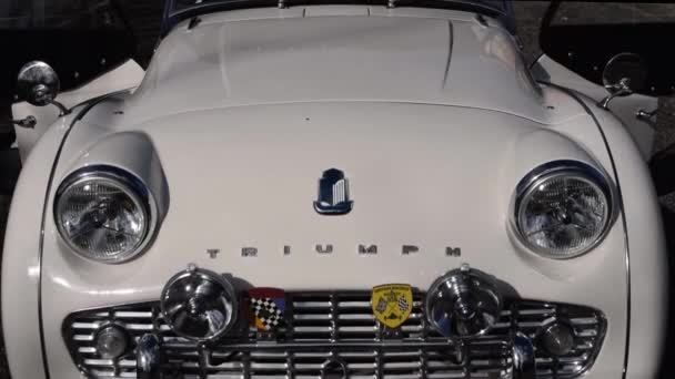 Ρώμη Ιταλία Νοεμβρίου 2019 Close Front Triumph Tr3Α 1959 — Αρχείο Βίντεο