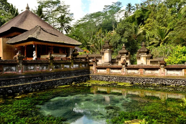 Primer Plano Las Fuentes Sagradas Del Templo Tirta Empul Bali — Foto de Stock