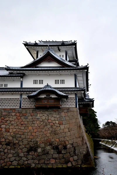 Close Van Kanazawa Kasteel Tijdens Het Winterseizoen Japan — Stockfoto