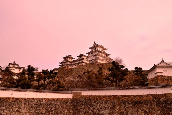 Вид Замок Федзи Зимний Сезон Япония — стоковое фото