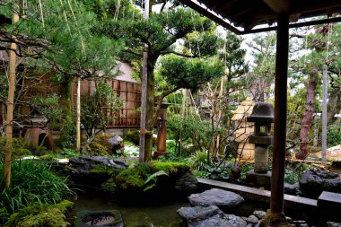 Kanazawa 'daki Nomura samuray evinin manzarası.