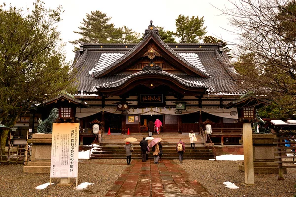 Uitzicht Oyama Heiligdom Tijdens Het Winterseizoen Kanazawa — Stockfoto