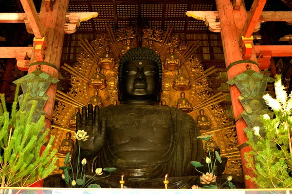 Close Van Het Grote Boeddhabeeld Todai Tempel Nara — Stockfoto