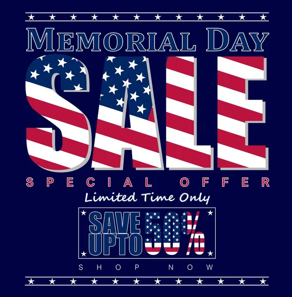 Memorial Day Sale Offre Spéciale Durée Limitée Seulement Économisez Jusqu — Image vectorielle