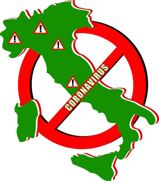 İtalya 'da koronavirüse yakalanma riskine ilişkin vektör çizimi.