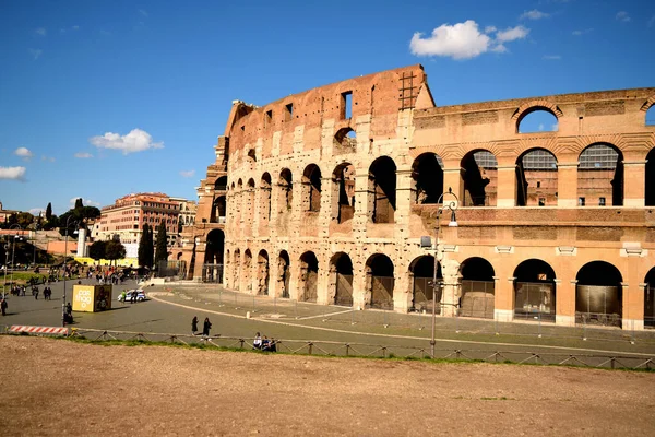 Marzo 2020 Roma Italia Vista Del Coliseo Con Pocos Turistas — Foto de Stock