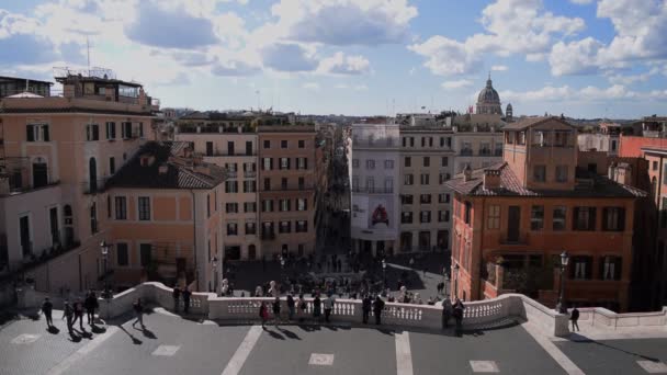 Mars 2020 Rome Italie Vue Piazza Spagna Avec Peu Touristes — Video