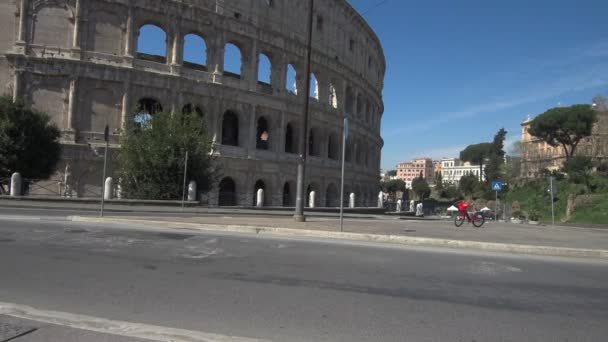 Maart 2020 Rome Italië Zicht Het Colosseum Zonder Toeristen Vanwege — Stockvideo