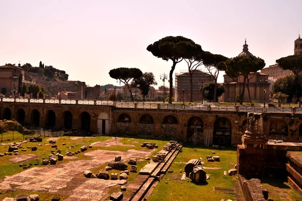 Abril 2020 Roma Italia Vista Del Foro Augusto Calle Foros — Foto de Stock