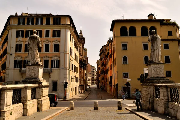 Května 2020 Řím Itálie Pohled Most Sant Angelo Ulici Banco — Stock fotografie