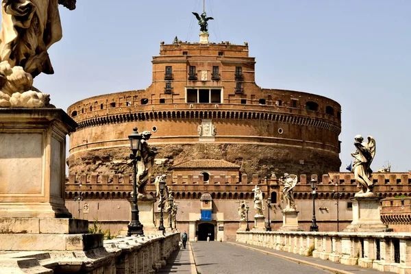 Maj 2020 Rom Italien Utsikt Över Castel Sant Angelo Stängd — Stockfoto