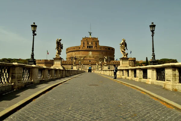 Maj 2020 Rom Italien Utsikt Över Castel Sant Angelo Stängd — Stockfoto