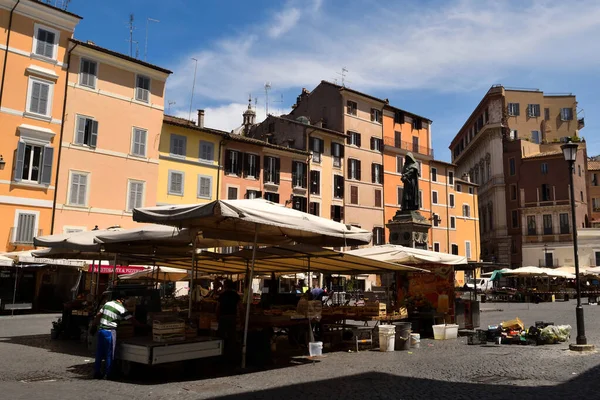 Maj 2020 Rom Italien Utsikt Över Campo Dei Fiori Utan — Stockfoto