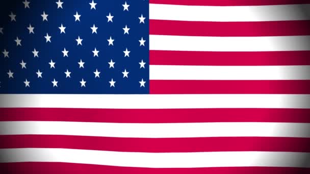 美国国旗在风中飘扬 动画循环 — 图库视频影像