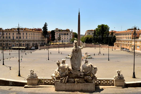 Μαΐου 2020 Ρώμη Ιταλία Άποψη Της Piazza Del Popolo Χωρίς — Φωτογραφία Αρχείου