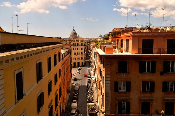 Maj 2020 Rom Italien Utsikt Över Piazza Spagna Utan Turister — Stockfoto