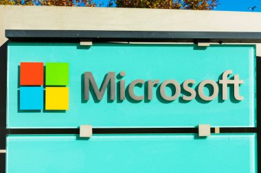 Silikon Vadisi ofisinin Microsoft işareti