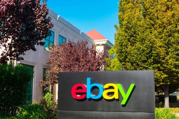 硅谷ebay Hq的ebay标志和标识 — 图库照片