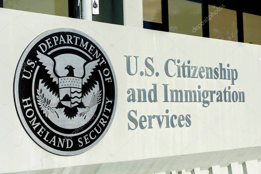 U.S. Citizenship and Immigration Services,USCIS field office in San Francisco Bay Area. USCIS is an agency of the U.S. Department of Homeland Security DHS - Santa Clara, California, USA - 2019
