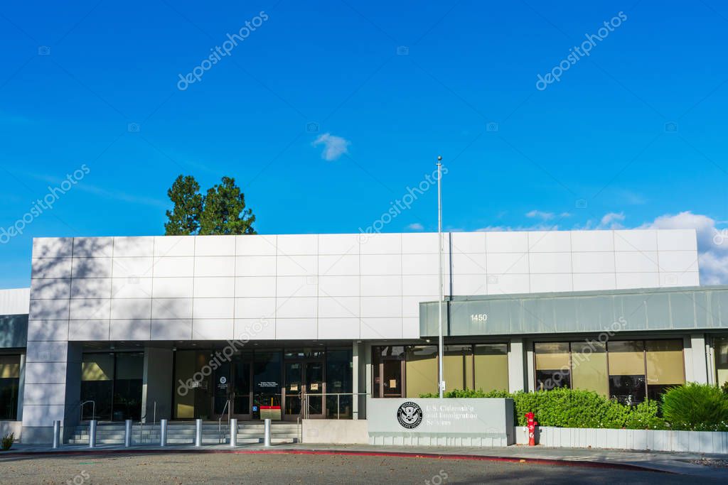 U.S. Citizenship and Immigration Services, USCIS, field office exterior view. USCIS is an agency of the U.S. Department of Homeland Security (DHS) - Santa Clara, California, USA - 2019