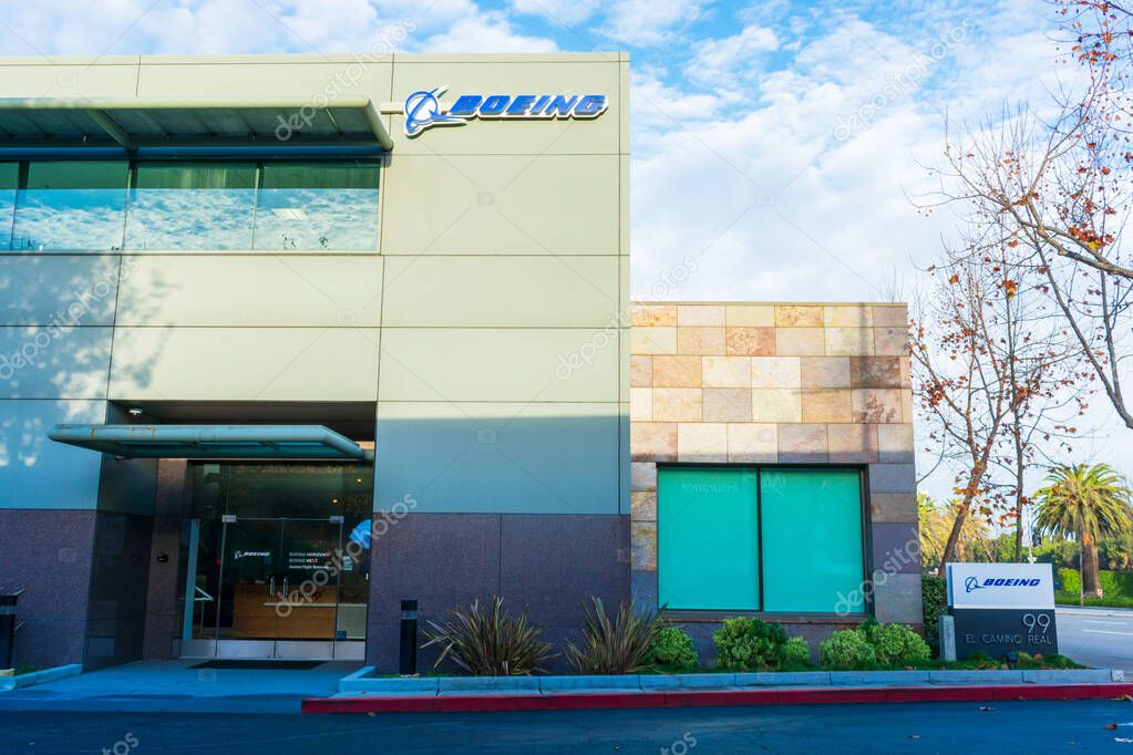 Facade of Boeing HorizonX, Boeing NeXt, Aurora Flight Sciences office building in Silicon Valley - Menlo Park, California, USA - 2019