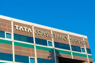 Tata Consultancy Services office exterior in Silicon Valley. TCS is an Indian multinational IT service and consulting company part of the Tata Group clipart