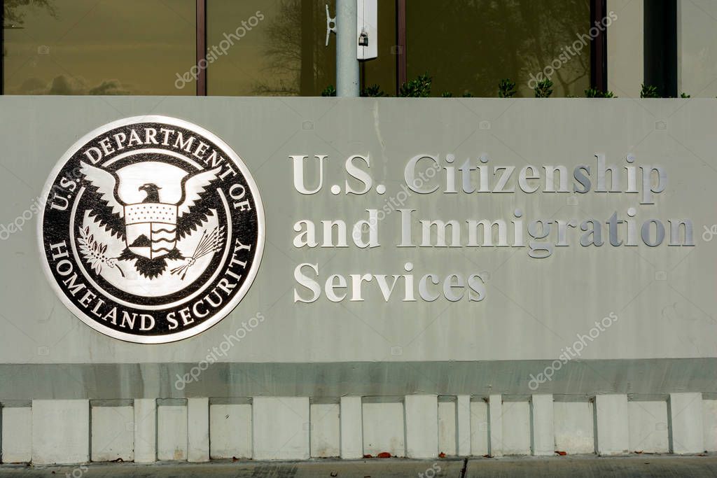 U.S. Citizenship and Immigration Services,USCIS field office in San Francisco Bay Area. USCIS is an agency of the U.S. Department of Homeland Security DHS - Santa Clara, California, USA - 2019