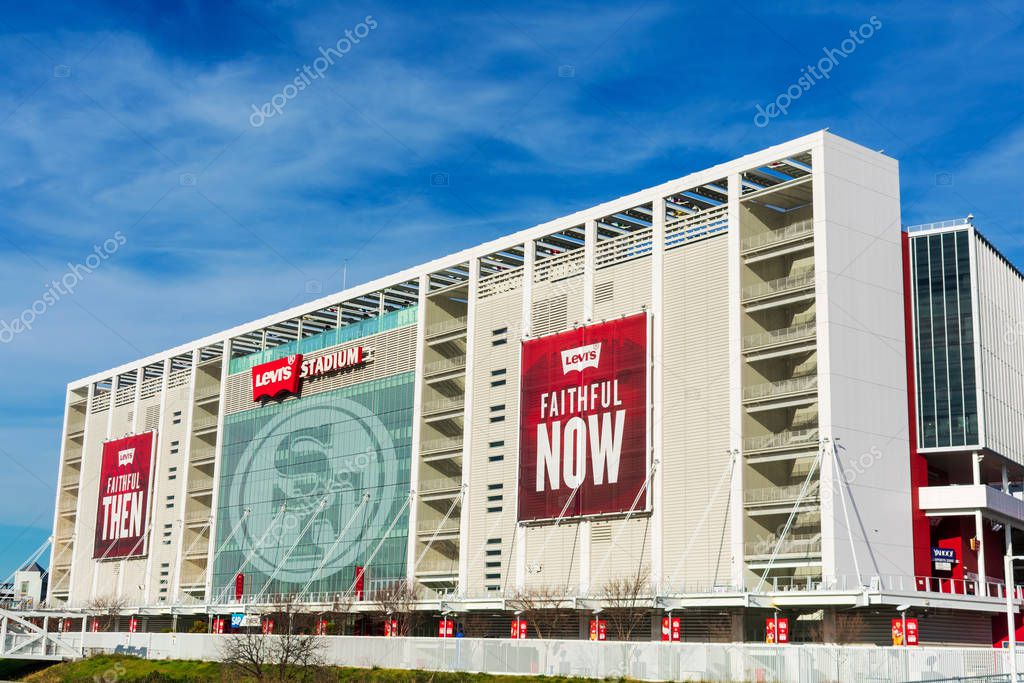 Levi's Stadium exterior home of the San Francisco 49ers of the National Football League - Santa Clara, California, USA - January, 2020