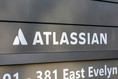 Silikon Vadisi 'ndeki Atlassian logosu Avustralya' nın çok uluslu yazılım şirketi.