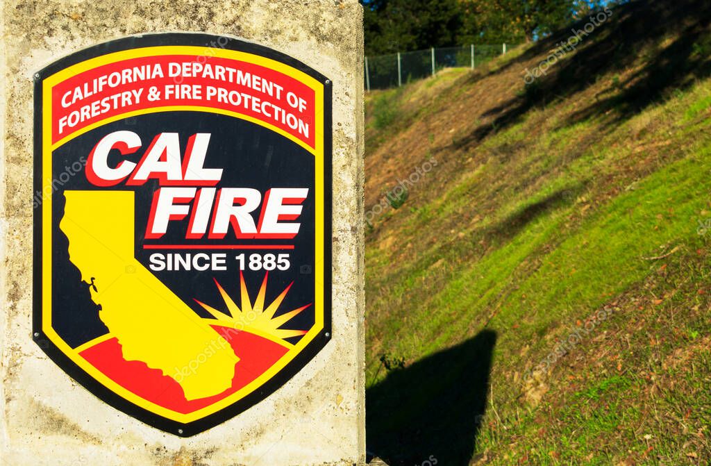 California Department of Forestry and Fire Protection badge - Santa Cruz, California, USA - January, 2020