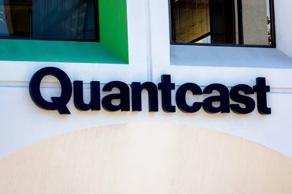 Cartel Exterior Fachada Del Cuartel General Quantcast Una Compañía Tecnología — Foto de Stock