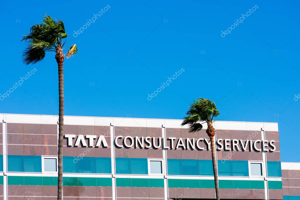 Tata Consultancy Services office exterior in Silicon Valley. TCS is an Indian multinational IT service and consulting company part of the Tata Group - Santa Clara, California, USA - 2020