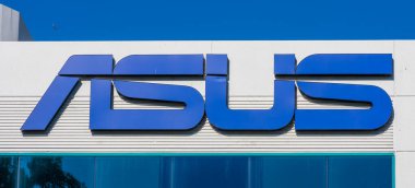 Asus, Silikon Vadisi 'ndeki şirket ofisinde imza atıyor. Tayvan merkezli çok uluslu bilgisayar ve telefon donanım ve elektronik şirketi - Fremont, CA, USA - Circa, 2019