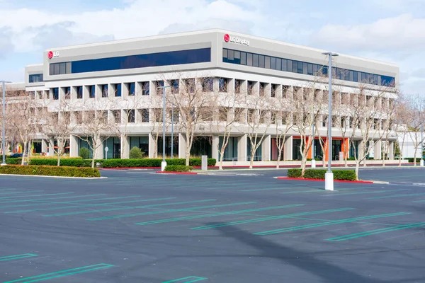 Estacionamiento Vacío Del Campus Central Silicon Valley Los Empleados Trabajan — Foto de Stock