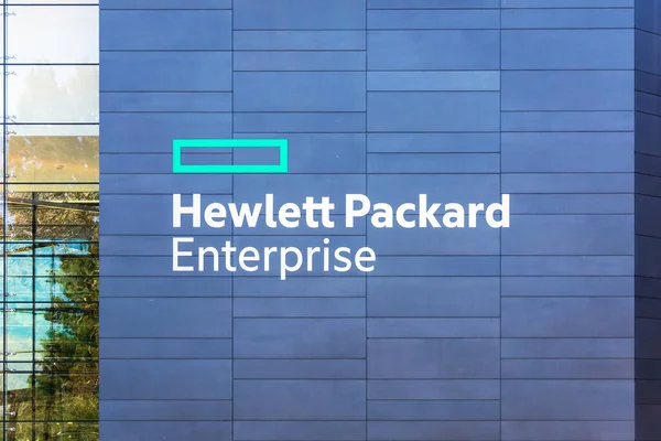 Hewlett Packard Enterprise Logó Aláírás Hpe Cég Egy Amerikai Multinacionális — Stock Fotó
