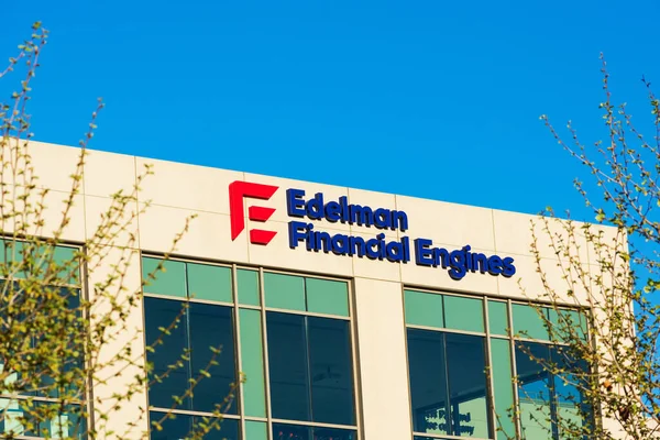 Edelman Financial Services Logo Facade Financial Advisory Firm Edelman Financial — Stock Photo, Image
