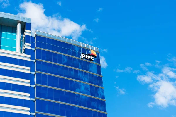 Pwc Sign Seen Company Office Downtown Silicon Valley Largest City — Stock Photo, Image