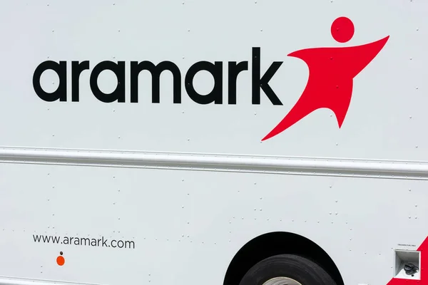 Aramark Sign Delivery Van Aramark Corporation American Food Service Facilities — Stock Photo, Image