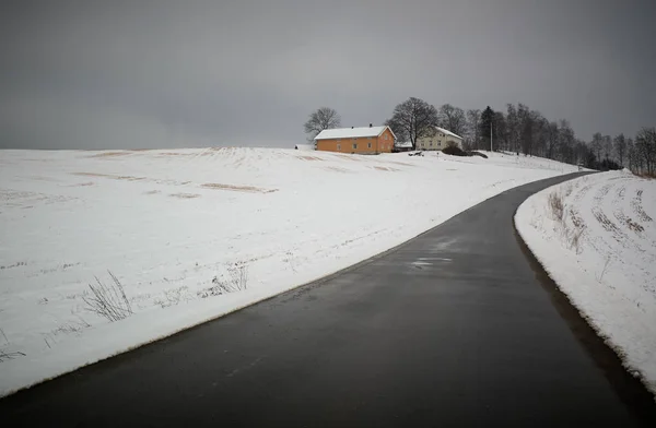 Lege Ochtendweg Winter — Gratis stockfoto