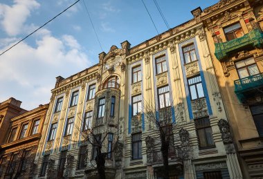 Riga 'daki Art Nouveau cephesi